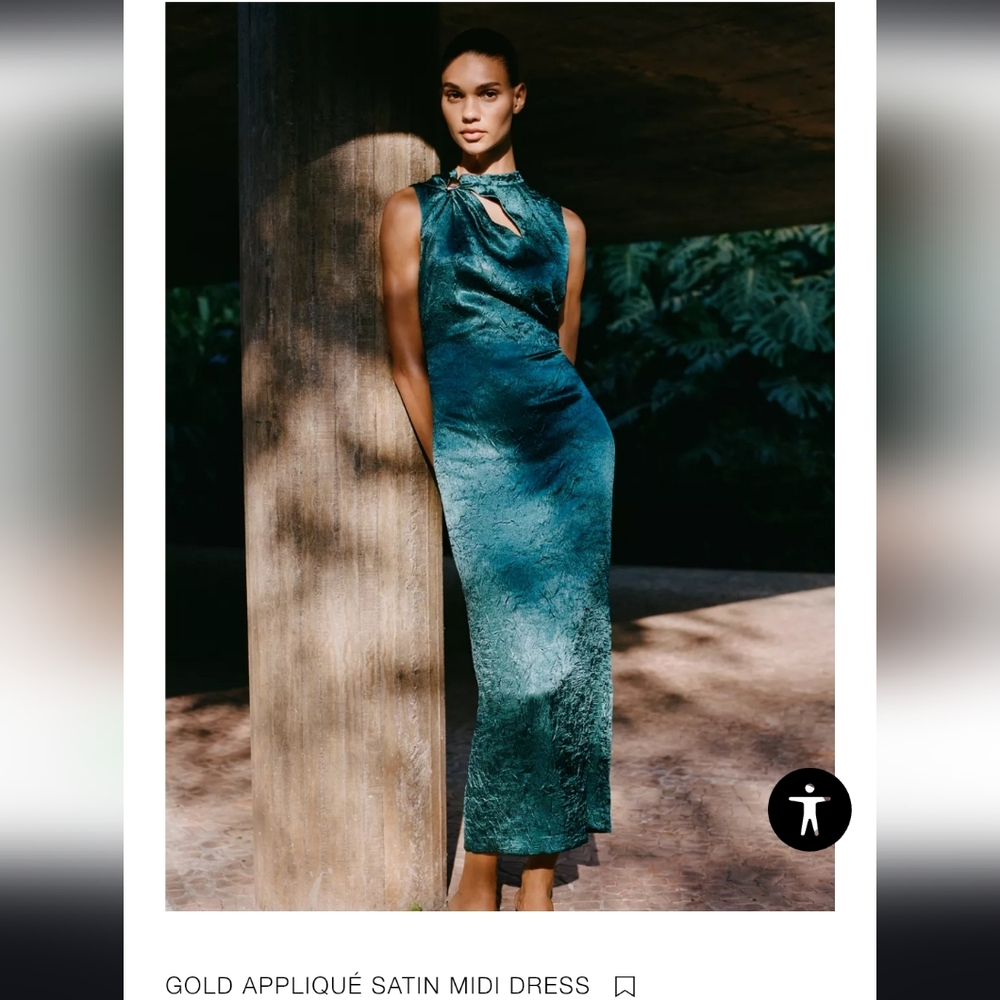 Zara Teal Satin Midi Dress